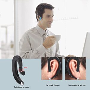 KAILIDE Ear Hooks Bluetooth Headset, Single Ear Bluetooth 5.0 Headset with Noise Canceling Mic Hands-Free Earpiece Painless Headphones Business/Office