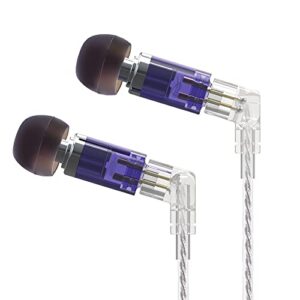 kbear neon in ear monitor,knowles 29689 full frequency ba hifi wired headphone earbuds, ba uv-curing resin cavity noise cancelling earphone earbuds without mic for audiophile(no microphone,violet)…