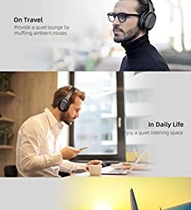 ANC Bluetooth 5.0 Headphone Wireless and Wired Waterproof IPX-4 Headset 30H Play Time 20H Talk Time, Wireless Headphone for Mac, PC, Computer, Laptop, Skype, Cell Phone.