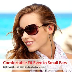 HoneyAKE USB Type C Headphone Earbuds Earphones with Microphone (Mic) in-Ear Wired Volume Control for Samsung Galaxy S8 Google Pixel 2 XL OnePlus 5 5T 3T, Over Ear Buds for Kids Women Small Ears Red