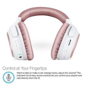 Naztech i9 Wireless Active Noise Cancelling Headphones. Up to 30 hrs Playtime for iPhones, Smartphones, Tablets, Computers / Airplane Adapter Included