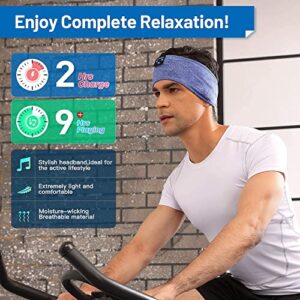 Sleep Headphones Bluetooth Headband, Perytong Sports Bluetooth Headband Headphones with Thin Speakers, Sleep Earbuds, Sleeping Headphones for Workout Running Yoga Nap, Gift for Men and Women