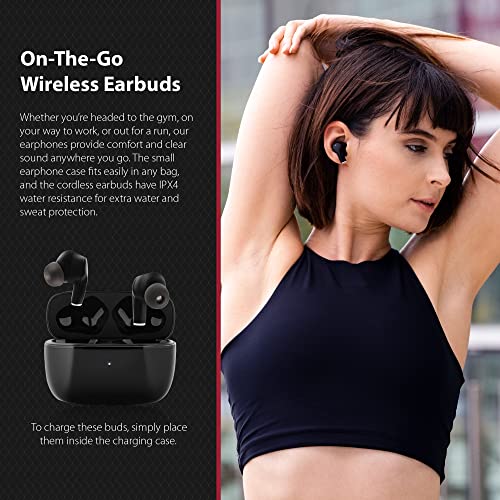 Boston Acoustics - TW1 True Wireless Earbuds, Active Noise-Cancellation, IPX4 Water Resistance, Bluetooth Connection, Apple and Android Compatible, Portable Wireless Charging case - Black