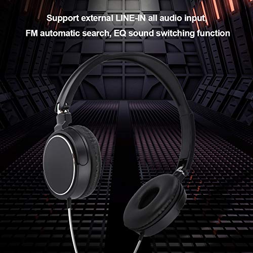 Liyeehao 93dB Portable Wired Headset, Support FM Automatic Search, Foldable Noise Cancelling Headphone, for Sports for Travel