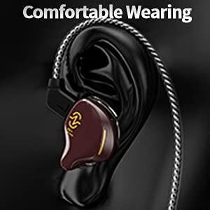 In Ear Monitor CCZ Coffee Bean, Stereo Wired Headphones, Dual Magnetic Circuit Dynamic Driver In-ear HiFi Earphone, Noise Cancelling Headphones With 0.78mm 2Pin Detachable Cable (With MIC, black)