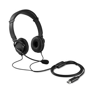 kensington hi-fi usb headphones with mic & volume control button (k33065ww)