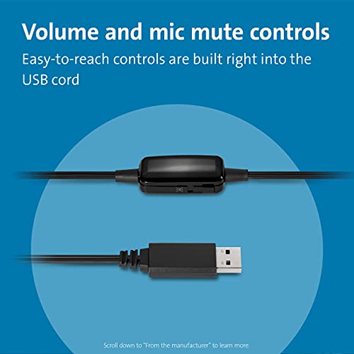 Kensington Hi-Fi USB Headphones with Mic & Volume Control Button (K33065WW)