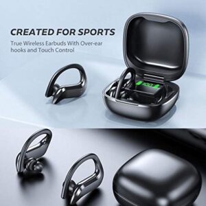 New Sport Wireless Bluetooth Earbuds Ear Hook Headphones Noise Cancelling, Black