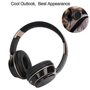 Wireless Headphones, Bluetooth 5.0 Earpiece, Wireless Over Ear Headset Noise Canceling Foldable Gaming Headsets with Microphone for PC Office Phone Call(Black)