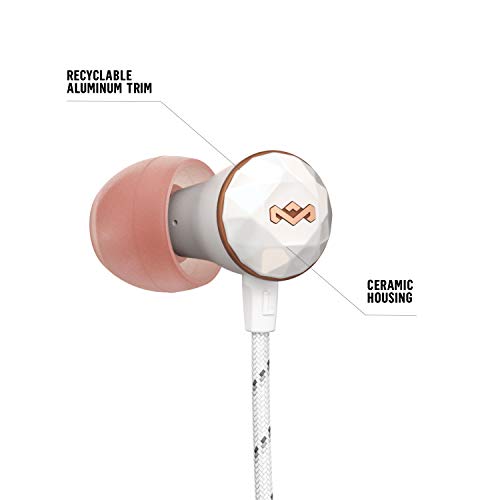 House of Marley Nesta Headphones Noise Cancelling Earbuds with a Microphone, Rose Gold