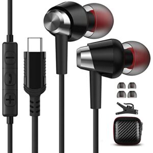 usb c headphone for galaxy s23 ultra s22 s20 fe pixel 7 pro,type c headphones with mic wired earbuds magnetic stereo volume control in ear for ipad pro samsung z fold 4 flip 3 pixel 6 oneplus 10t 9