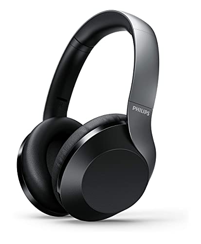 Philips Audio Performance TAPH805BK Bluetooth 5.0 Active Noise Cancelling Over-Ear Headphones with Google Assistant (Black) (Renewed)