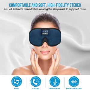 MUSICOZY Sleep Headphones Bluetooth Wireless Headband Sleep Mask, Sleeping Headphones Music Eye Mask Earbuds for Side Sleepers Air Travel Office Nap Unique Holiday Christmas Gifts, Pack of 2