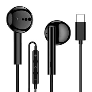 Earphone Stereo USB-C Headphones, USB Type C in-Ear Earbuds Hi-Fi Digital DAC Bass Noise Cancelling Headsets w/h Mic & Remote Control for Samsung Google Pixel Pad Pro 2022 OnePlus