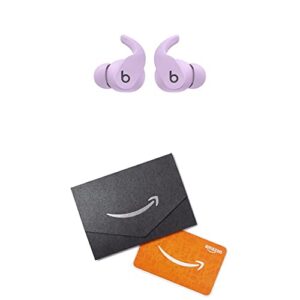 beats fit pro – true wireless noise cancelling earbuds – apple h1 headphone chip, class 1 bluetooth®, built-in microphone, 6 hours of play time – stone purple + amazon.com gift card in a mini envelope