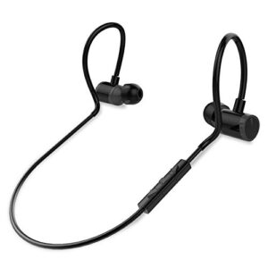 pyle in ear wireless bluetooth headphones – waterproof black cordless sports earbuds headset earphones, ear buds wireless headphones w/microphone for audio video running gym workout gaming pswphp43
