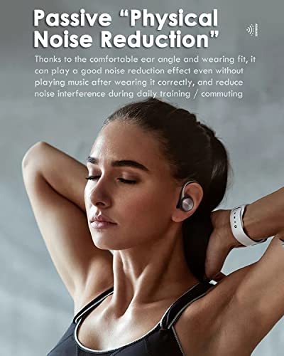 Wireless Earbuds with Earhooks Bluetooth Earbuds with Ear Hook Sport Waterproof Headphones Noise Cancelling Ear Buds with Microphone Running Workout Gym Earphones LED Power Display for Android iOS