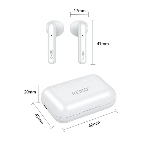 TWS Wireless Bluetooth 5.0 Earbuds with Charging Case for Samsung Galaxy A32 5G in-Ear Earphones Headset with Mic and Touch Control - White