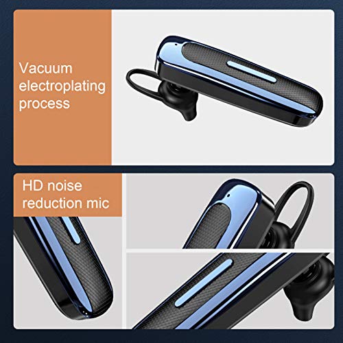 Heave Wireless Bluetooth Headset with CVC8.0 Noise Cancelling Mic Bluetooth Earpiece,IPX 5 Waterproof Earbud Car Headset with 20 Hours Playback Time for Hands Free Calls Blue Black