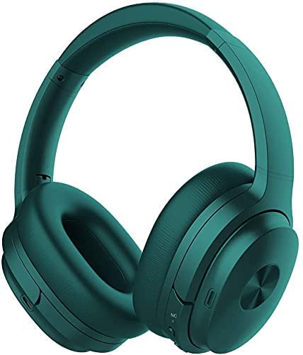 Active Noise Cancelling Headphones Bluetooth Headphones Wireless Headphones Over Ear Built-in Microphone Deep Bass, 30 Hours for Travel/Work/TV/Computer/Cellphone - Green