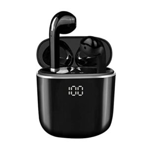 holiper wireless earbuds bluetooth earphones, cordless ear buds headphones with portable charging case, built-in mic, long battery life waterproof and enc, black