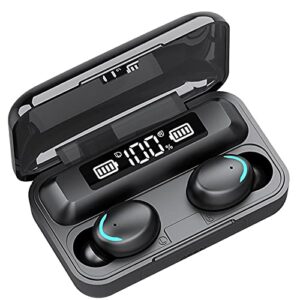btt bluetooth earbuds for apple iphone/android wireless earphone waterproof/noise cancelling/v5.1/led display/ipx7