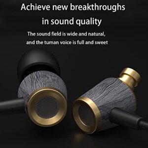 CCA Earbuds Wired Wood Bass in Ear Headphones Lightweight Stereo Comfortable Ear Buds Fashionable Hi-Res High Fidelity Earphones for Computer Laptop Phone MP3, Fits All 3.5mm Interface