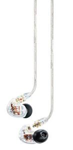 shure se535-cl professional sound isolating earphones, high definition sound + natural bass, three drivers, in-ear fit, detachable cable, durable quality – clear