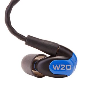westone audio w20 dual-driver true-fit earphones with mmcx audio cable and 3 button mfi cable with microphone, black