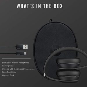 Beats Solo3 Wireless On-Ear Headphones - Apple W1 Headphone Chip, Class 1 Bluetooth, 40 Hours of Listening Time, Built-in Microphone - Black (Latest Model)