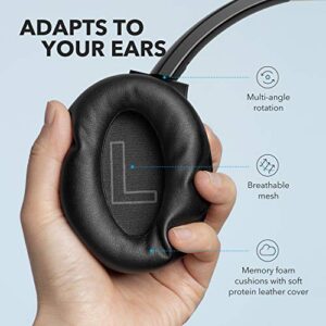 Soundcore Anker Life Q20 Hybrid Active Noise Cancelling Headphones, Wireless Over Ear Bluetooth Headphones, 40H Playtime, Hi-Res Audio, Deep Bass, Memory Foam Ear Cups, for Travel, Home Office