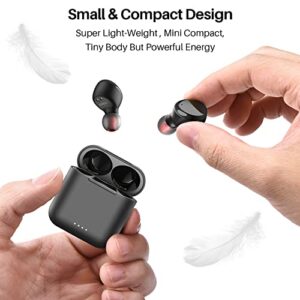 TOZO T6 True Wireless Earbuds Bluetooth 5.3 Headphones Touch Control with Wireless Charging Case IPX8 Waterproof Stereo Earphones in-Ear Built-in Mic Headset Premium Deep Bass Black (2022 Upgraded)