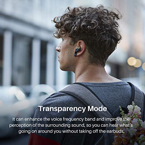 TOZO NC2 Hybrid Active Noise Cancelling Wireless Earbuds, in-Ear Detection Headphones, IPX6 Waterproof Bluetooth 5.2 Stereo Earphones, Immersive Sound Premium Deep Bass Headset, Black