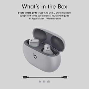 Beats Studio Buds - True Wireless Noise Cancelling Earbuds - Compatible with Apple & Android, Built-in Microphone, IPX4 Rating, Sweat Resistant Earphones, Class 1 Bluetooth Headphones - Moon Gray