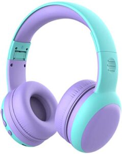 gorsun bluetooth kids headphones with microphone,children’s wireless headsets with 85db volume limited hearing protection,stereo over-ear headphones for boys and girls (purple)