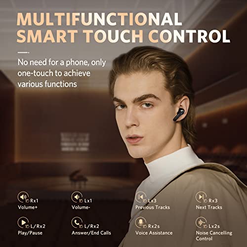 EarFun Wireless Earbuds, Air Pro 2 Hybrid Active Noise Cancelling Wireless Earphones, Bluetooth 5.2 Headphones with 6 Mics Call, in-Ear Detection, Ambient Mode, 34H Playtime Wireless Charging, Black