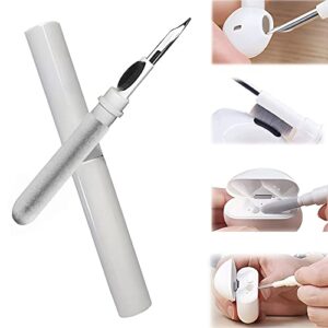 Airpods Earbuds Cleaning Kit, Airpods Pro 1 2 3 Cleaner Kit Pen Shape with Soft Brush for Wireless Earphones Bluetooth Headphones Charging Box Accessories Tool, Computer, Camera and Phone (White)