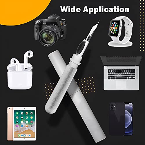 Airpods Earbuds Cleaning Kit, Airpods Pro 1 2 3 Cleaner Kit Pen Shape with Soft Brush for Wireless Earphones Bluetooth Headphones Charging Box Accessories Tool, Computer, Camera and Phone (White)