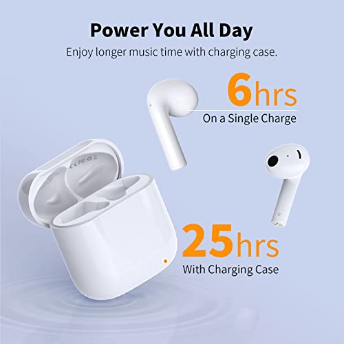 Wireless Earbuds, Bluetooth Earbuds Environmental Noise Cancellation 4 Mic Call Noise Cancelling Mini Earbuds, Bluetooth 5.2 Light Weight Deep Bass Headphones for Work, Home Office