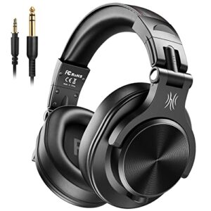 oneodio a70 bluetooth over ear headphones, wireless headphones w/ 72h playtime, hi-res, 3.5mm/6.35mm wired audio jack for studio monitor & mixing dj guitar amp, computer laptop pc tablet – black