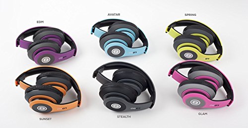 iJoy Bluetooth Headphones Over Ear, Wireless and Wired Foldable Headset Built-in Microphone, FM, Micro SD Card Slot - (Stealth) Adults Kids Men Women - Audifonos Auriculares Inalambricos