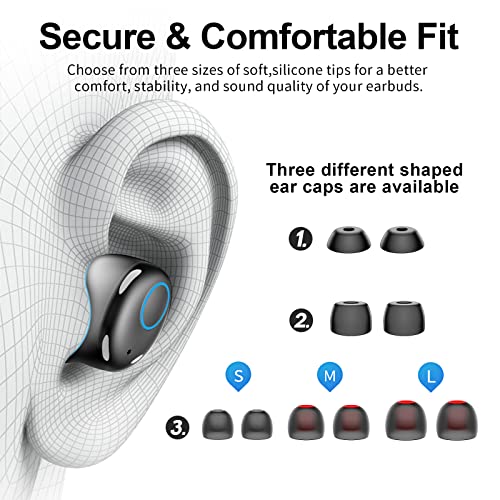 kurdene Bluetooth Wireless Earbuds, S8 Deep Bass Sound 38H Playtime IPX8 Waterproof Earphones Call Clear with Microphone in-Ear Bluetooth Headphones Comfortable for iPhone, Android