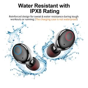 kurdene Bluetooth Wireless Earbuds, S8 Deep Bass Sound 38H Playtime IPX8 Waterproof Earphones Call Clear with Microphone in-Ear Bluetooth Headphones Comfortable for iPhone, Android