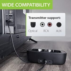 Avantree Ensemble - Wireless Over-Ear Headphones for TV Watching with Universally Compatible Bluetooth 5.0 Transmitter & Charging Dock, 35hr Audio Playtime, and No Lip-Sync Delay