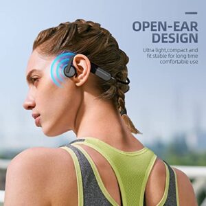 PURERINA Bone Conduction Headphones Open Ear Headphones Bluetooth 5.0 Sports Wireless Earphones with Built-in Mic, Sweat Resistant Headset for Running, Cycling, Hiking, Driving