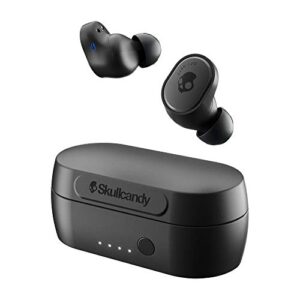 skullcandy sesh evo true wireless in-ear bluetooth earbuds compatible with iphone and android / charging case and microphone / great for gym, sports, and gaming ip55 water dust resistant – black