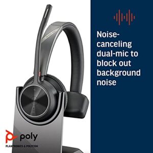 Poly - Voyager 4310 UC Wireless Headset + Charge Stand (Plantronics) - Single-Ear Headset w/ Mic - Connect to PC/Mac via USB-A Bluetooth Adapter, Cell Phone via Bluetooth -Works with Teams, Zoom &More