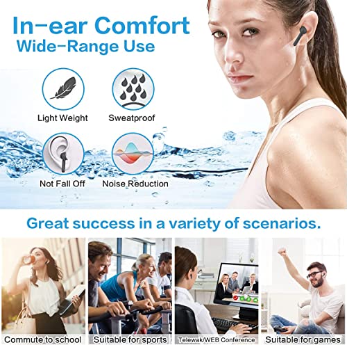 Wireless Earbuds,Wireless Headphones Bluetooth 5.0 Headphones in Ear,Headphones 3D HiFi Noise Cancellation ear buds Built-in Mic with Charging Case,Touch Control Earphones for iphone/Android/IOS