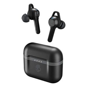 skullcandy indy evo true wireless in-ear bluetooth earbuds compatible with iphone and android / charging case and microphone / great for gym, sports, and gaming, ip55 water dust resistant – black