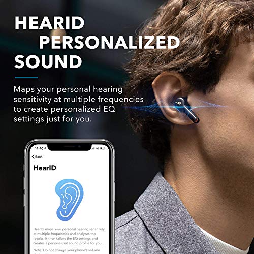 Soundcore Anker Liberty Air 2 Wireless Earbuds, Diamond-Inspired Drivers, Bluetooth Earphones, 4 Mics, Noise Reduction, 28H Playtime, HearID, Bluetooth 5, Wireless Charging, for Calls, Home Office